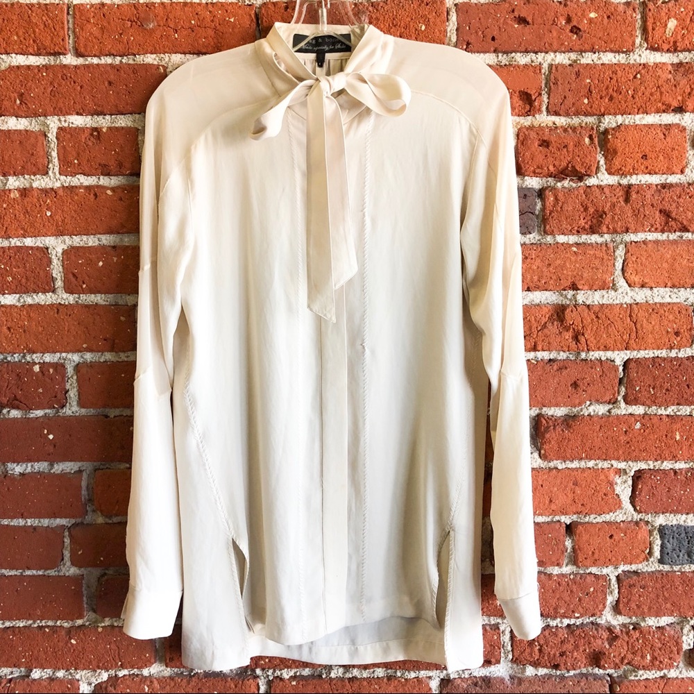 Rag & Bone White Sheer Blouse